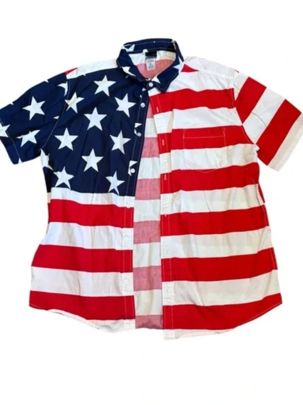 Fifth Sun Unique Red White & Blue Patriotic Stars and Stripes Striped Shirt